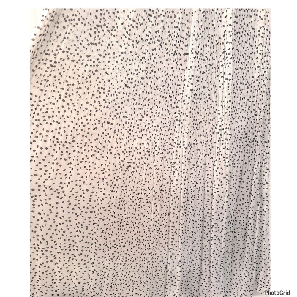 WD.NY White & Black Pleated Polka Dot Midi Skirt Medium - Picture 4 of 4